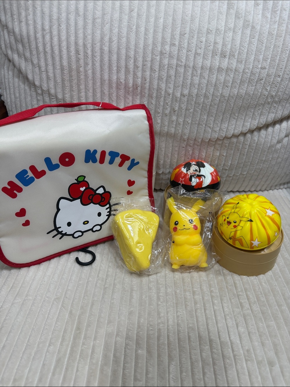 Squishy Bundle in Cute Hello Kitty Travel Toiletries Bag. New. Not used.Sanrio
